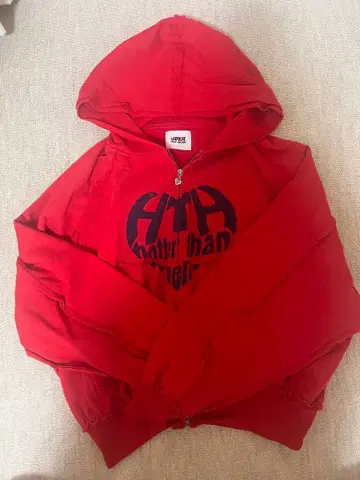 HTH의 지퍼 후드티 빨간색