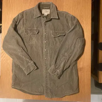 L.L.Bean 남성용 긴팔 셔츠 MED-REG 올리브 그린