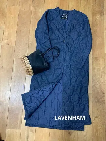 LAVENHAM 라벤햄 데님 퀼팅 롱 코트
