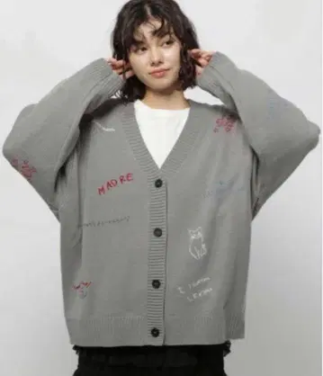 니코앤드 모티브&레터링 V 가디건