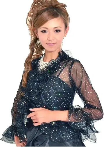 새상품 스팽글 장식 블랙 블라우스 볼레로 자켓