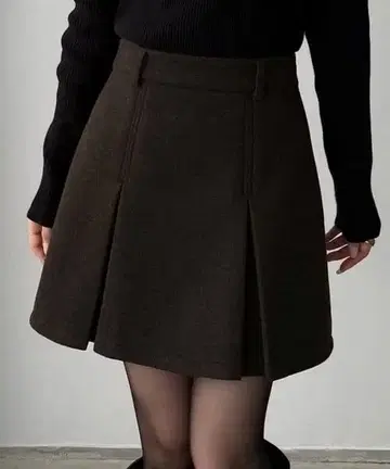 멜톤 플리츠 미니 스커트 (인팬츠 포함) 브라운