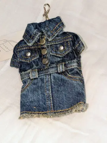 데님 원피스형 키링 파우치