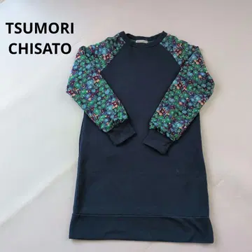 [ TSUMORI CHISATO ] 꽃무늬 긴팔 룸웨어 원피스 M 기모