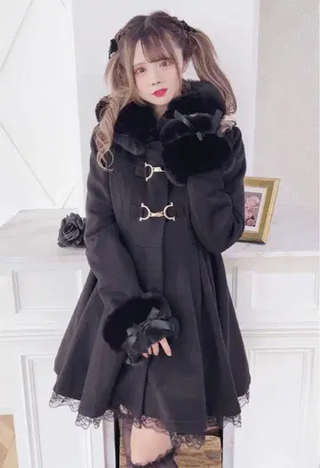 MARS 통신 한정 후드 부착 플레어 롱 코트 사키마루짱 마즈