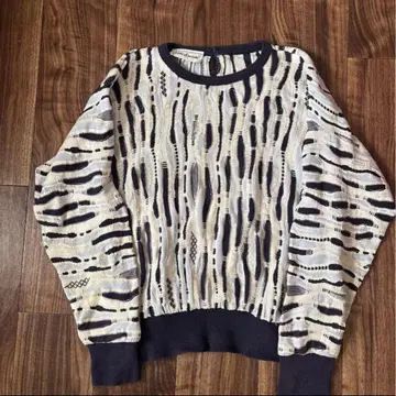 90s USA 빈티지 3D 니트 스웨터 디자인 구제 의류 레어