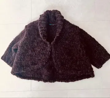 새상품급 45rpm BADOU-R 굵은 니트 코트 울 브라운 S~M