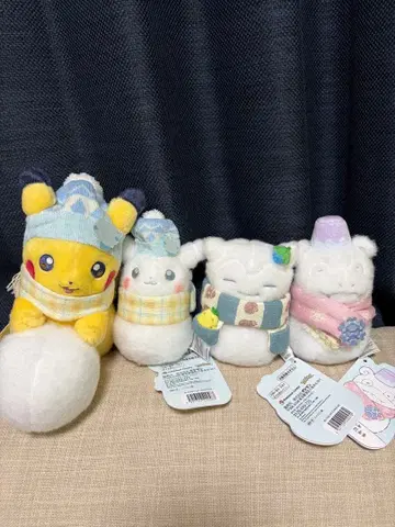 [ 4세트 ] 포켓몬 봉제 인형 눈사람 피카츄 카비곤 야돈