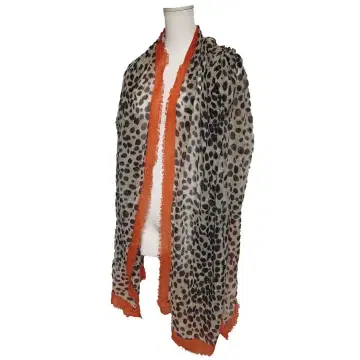 [ 미사용품 ] 샵 채널 레오파드 무늬 100% 캐시미어 에어리 스톨