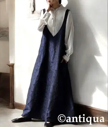 antiqua 자카드 A라인 원피스