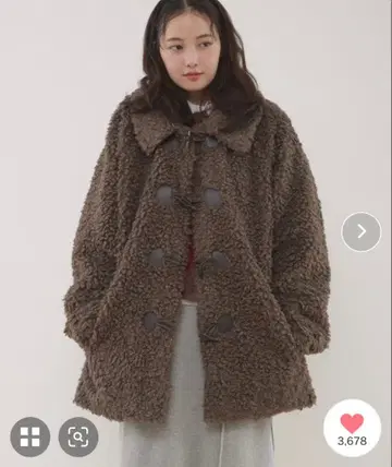 MUHET/푸들 샤기 더플 코트