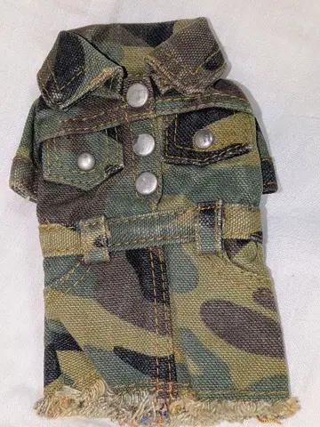 카모플라쥬 데님 원피스 키링 파우치