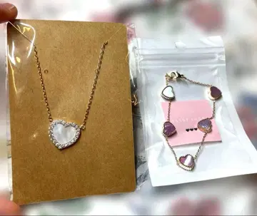 하트 모양 목걸이 팔찌 쉘 SASSY ANGEL 쇼핑백 포함