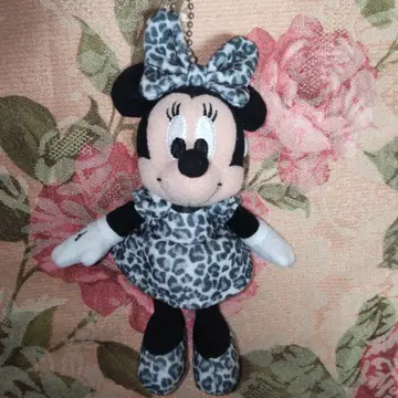 레어 미니 마우스 레오파드 무늬 키링 볼체인