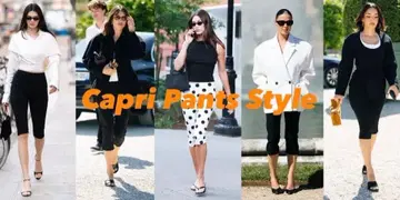 [택 포함 미사용 새상품] AP STUDIO Capri 팬츠 / 블랙