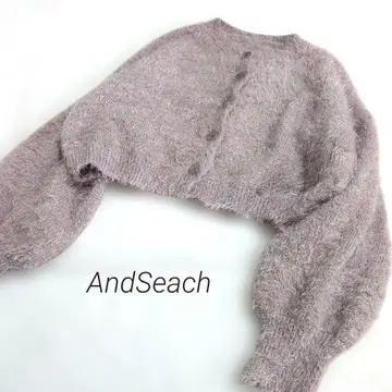 [ AndSeach ] 안드서치 샤기 니트 가디건 볼륨 소매