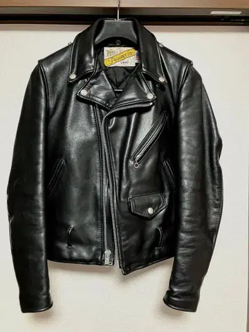 Schott 라이더 자켓 더블 천연 가죽 블랙