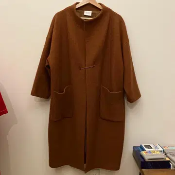 yuni 브라운 울 롱 코트