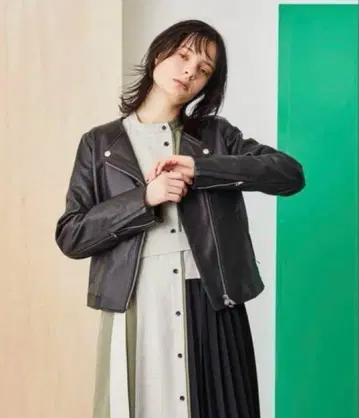 UNITED TOKYO 블랙 가죽 자켓