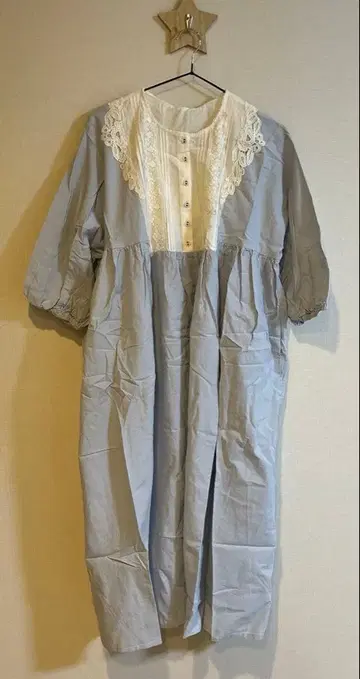 택 포함 새상품! 가슴 배색 레이스 원피스