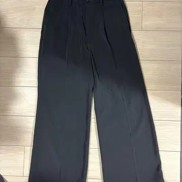 HARE 블랙 슬랙스 와이드 팬츠