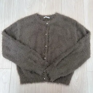 GU 샤이니 크루넥 가디건 브라운 L 사이즈