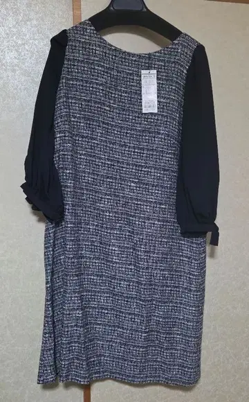 새상품 쿠미쿄쿠 라메 루프 몰 트위드 원피스 LL