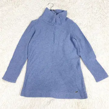 크로커다일 니트풍 티셔츠 톤 다운 블루 파랑 M 사이즈