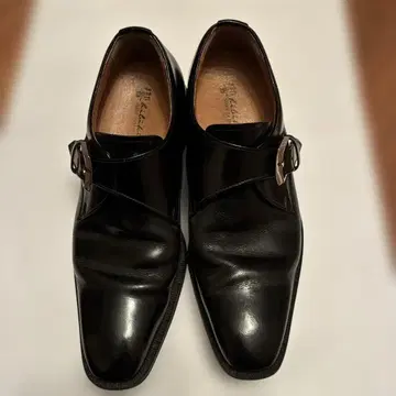 블랙 더블 몽크 스트랩 신발