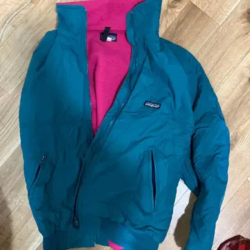 구제 의류 patagonia 플리스 자켓 M 다크 그린/핑크