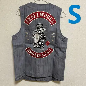 새상품 스컬웍스 S 베스트 그레이 자수