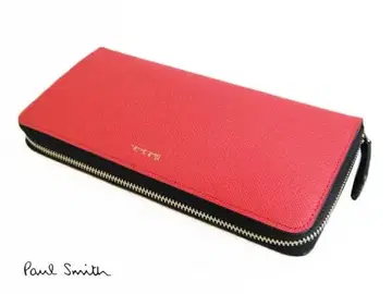 하자 있음 폴스미스 라운드 지퍼 장지갑 토끼 계열 빨간색 (코랄) 393
