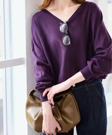 이번 시즌 상품 SLOBE IENA 워셔블 돌먼 V넥 풀오버