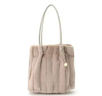 A4 사이즈 대응 바닥 있음 스트라이프 인조 모피 토트백