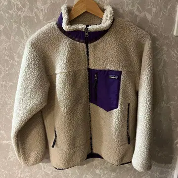 patagonia 플리스 자켓 아이보리 x 퍼플
