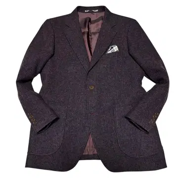 컨디션 최상 스카치 하우스 테일러드 자켓 믹스 트위드 M 버건디