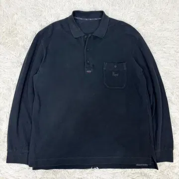 PAPAS 파파스 카노코 긴팔 피케 셔츠 블랙 50 L 사이즈