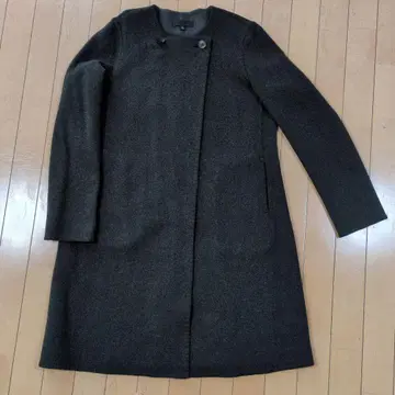 유니클로 다크 그레이 울 혼방 롱 코트 L 사이즈 새상품급