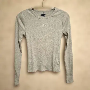 GAP 그레이 리브 편직 긴팔 T셔츠 XS