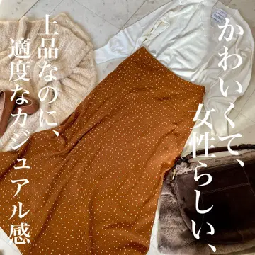 도트 스커트 화이트 니트 묶음 판매 코디 여성용 의류 퓨어 캐주얼