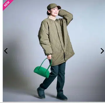 워크맨 여성용 방풍 발수 스트레치 퀼팅 코트 카키 L