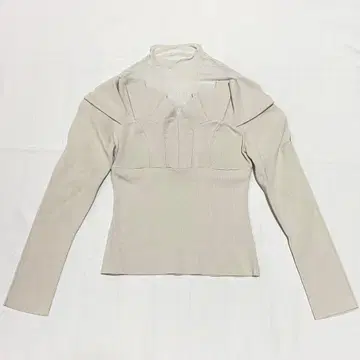 스나이델 데콜테 시스루 도킹 니트 풀오버