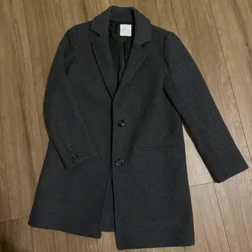 다크 그레이 싱글 버튼 체스터 코트