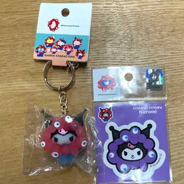 산리오 미야쿠미야쿠 쿠로미 클리어 컬러 키링 스티커