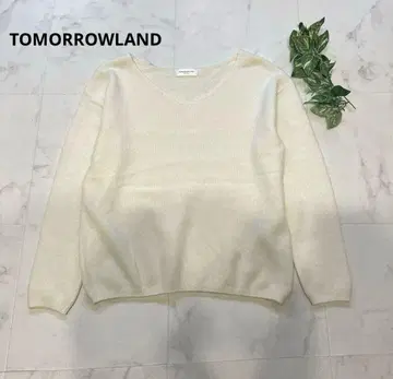 투모로우랜드 울 풀오버 니트 V넥 화이트 사이드 S