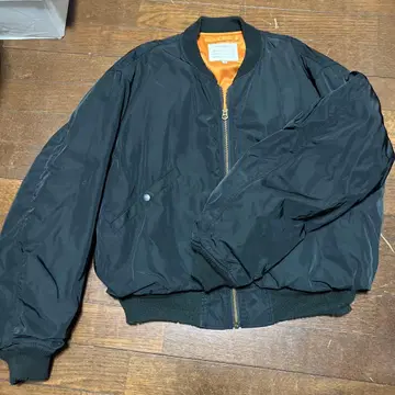 MOUSSY 블랙 MA-1 자켓 오렌지 안감