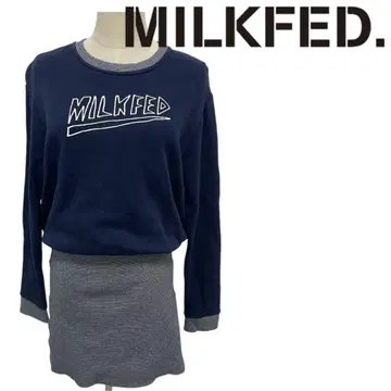MILKFED. 타이트 원피스 보더 로고 니트 튜닉 새상품급