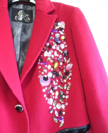 이타리야 비쥬 장식 레드 테일러드 자켓 11호 새상품급