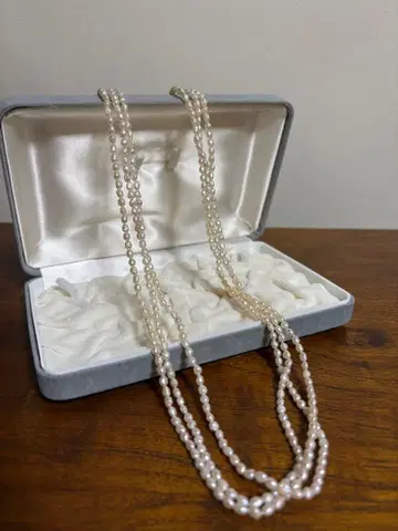 담수 펄 3연 롱 목걸이