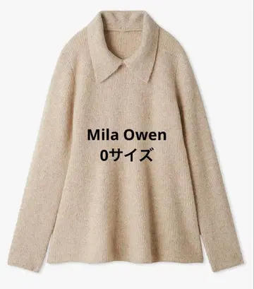 미라 오웬 mila owen 카라 포함 페플럼 니트 풀오버 0 사이즈